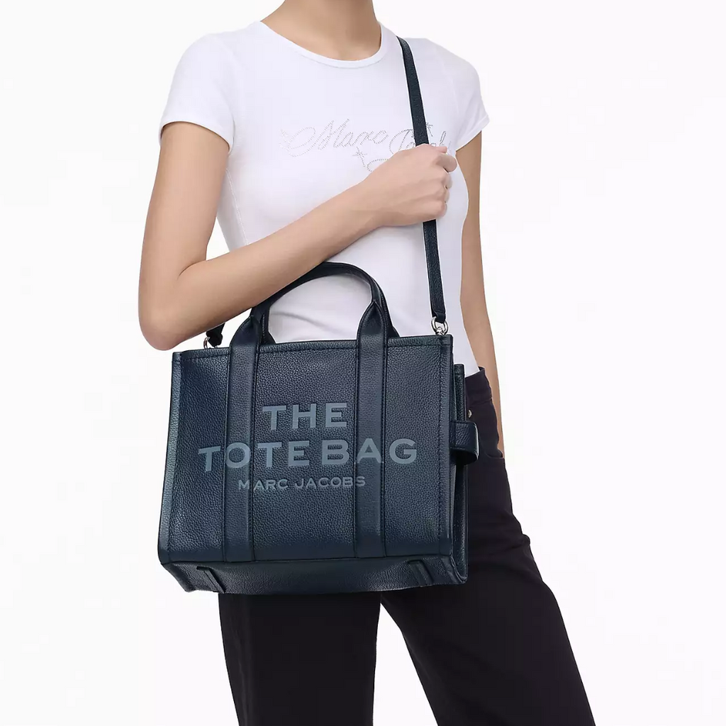 The Leather Medium Tote - Blue Sea - Leonard