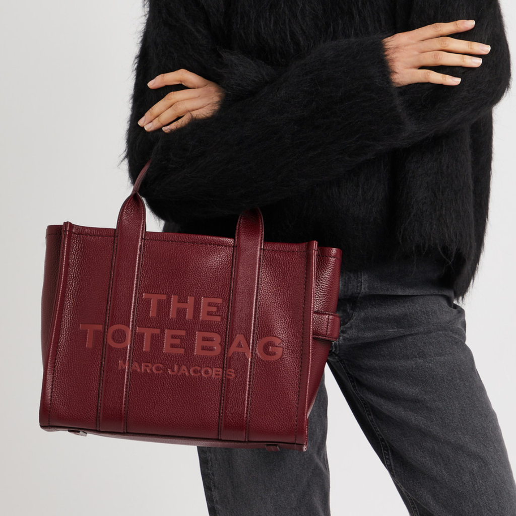 The Leather Tote Medium - Cherry