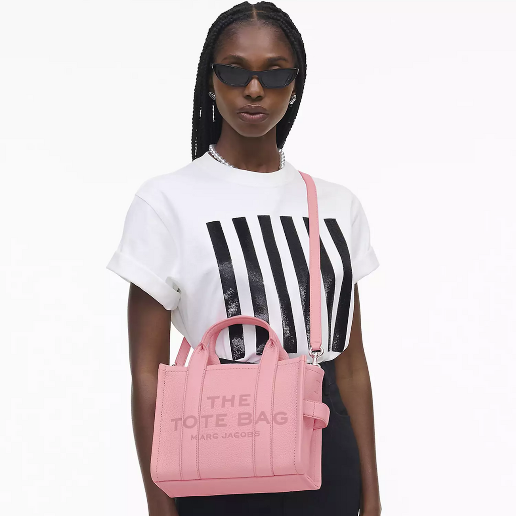 The Leather Small Tote - Ribbon Pink - Leonard