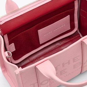 The Leather Small Tote - Ribbon Pink - Leonard
