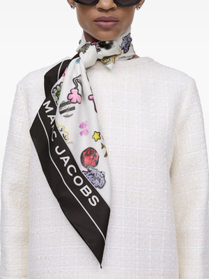 Sticker Print Scarf - White Multi - Leonard