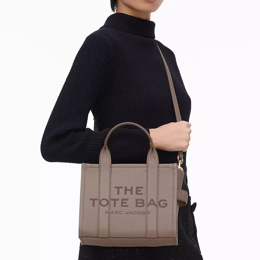 The Leather Tote Small - Cement - Leonard