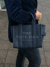 The Leather Small Tote - Blue Sea - Leonard