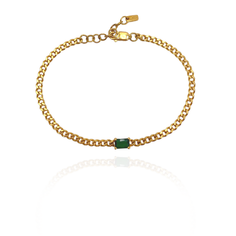 Curb Fancy Emerald Armband - Leonard